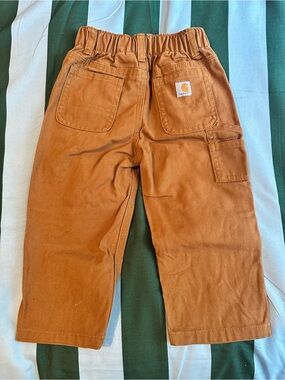 Carhartt Toddler Brown Work Pants with Elastic Waist Size 18 Months